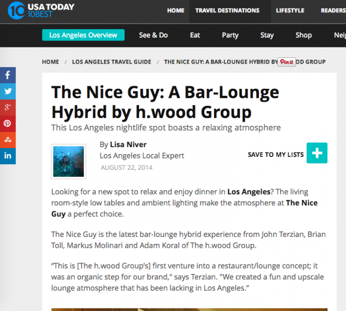 USA Today: The Nice Guy West Hollywood