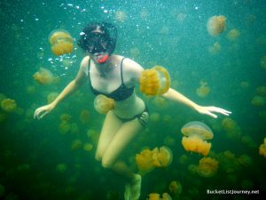 Lisa Niver in Jellyfish Lake photo by Bucket List Journeys