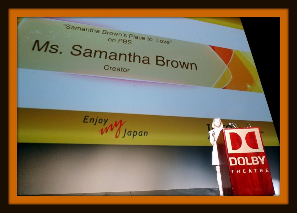 Samantha Brown speaking to JNTO at Dolby Theater