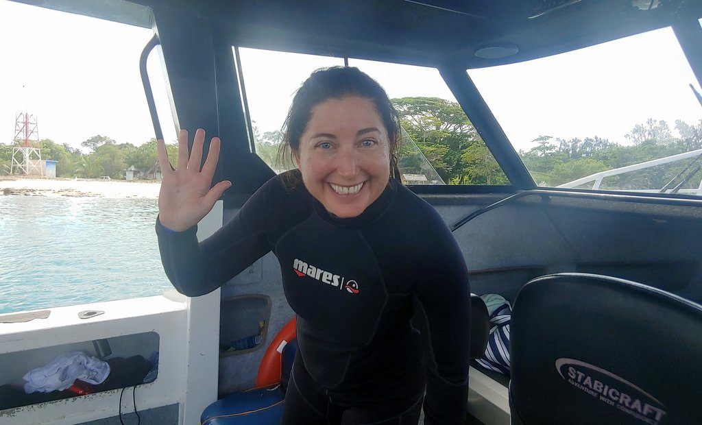 Lisa Niver scuba diving Coolidge in Vanuatu