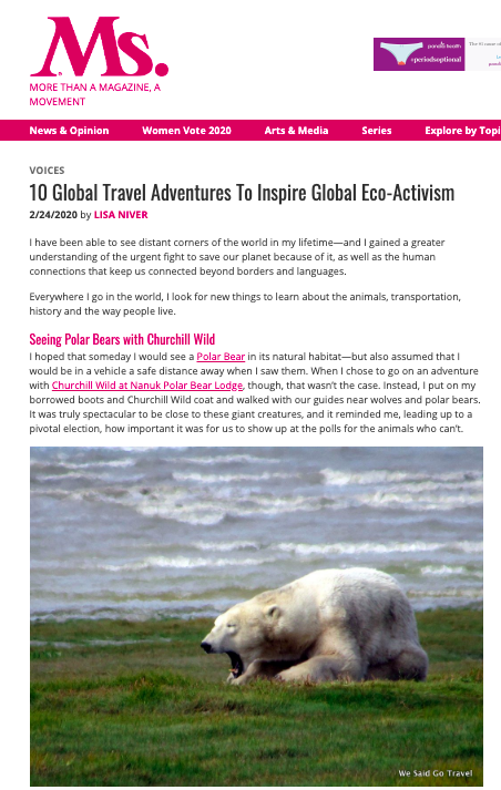 Ms. Magazine 10 trips for global eco activism