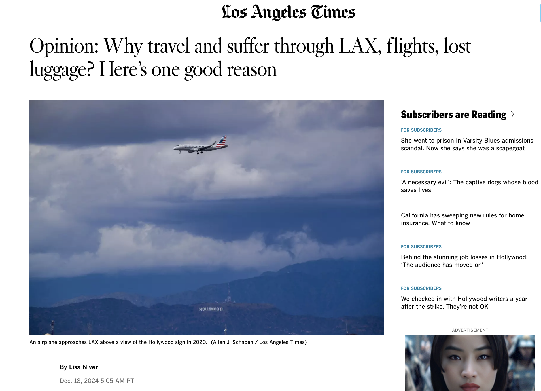 Los Angeles Times Lost Luggage, Missed Flights, Why Travel?